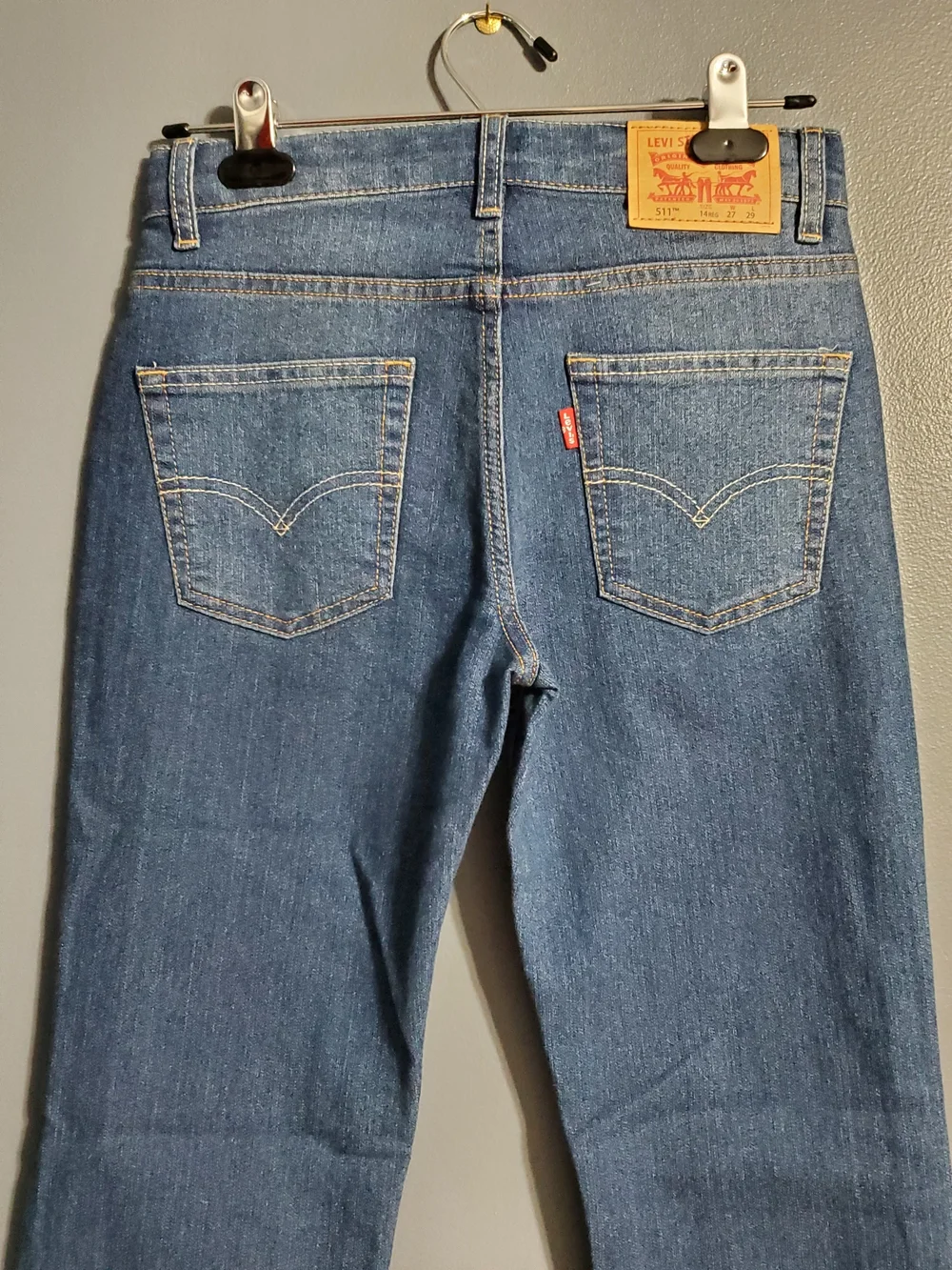Levi's 511 Boys Blue Slim Straight Jeans Adjustable Waist Size 14